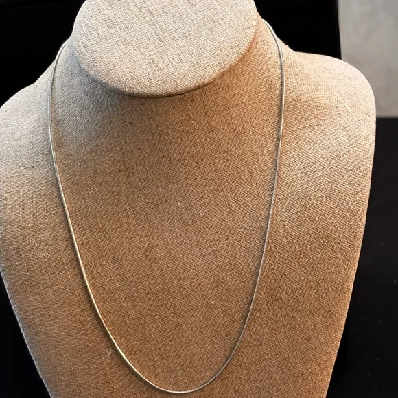 Sleek Sterling Silver Snake Chain Necklace - Picture 2 of 12